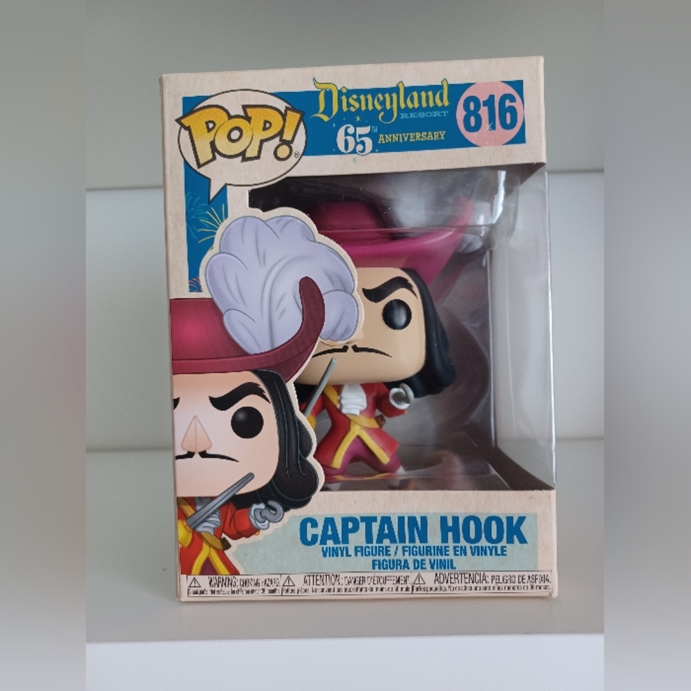 Disney Captain Hook From Peter Pan Disneyland 65th Anniversary 816 Funko‎ Pop